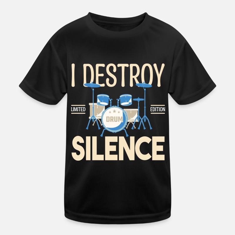 Ich zerstöre das Schweigen. Geschenkschlagzeuger, Geschenkmusiker Kinder Funktions-T-Shirt