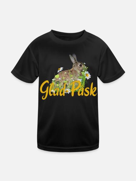glad pask Frohe Ostern - Kinder Funktions-T-Shirt - Schwarz - Vorne