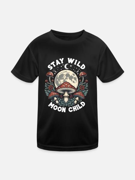 Stay Wild Moon Child - Kids Functional T-Shirt - black - Front