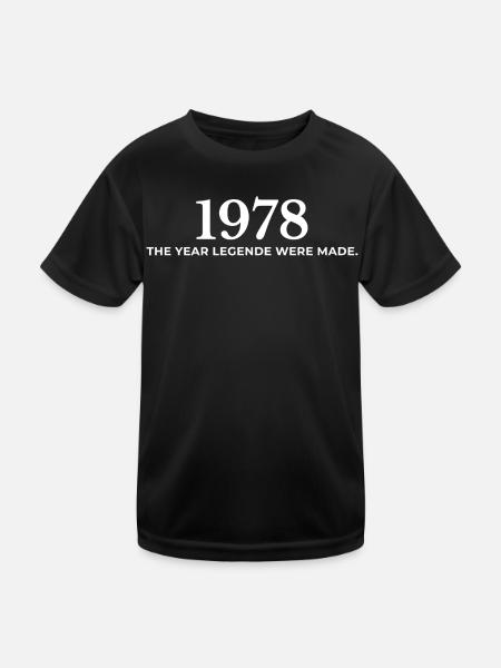 Legendärer Jahrgang 1978 Retro Look 1978 - Kinder Funktions-T-Shirt - Schwarz