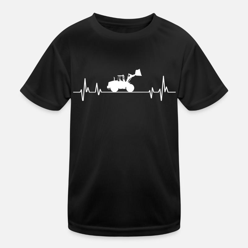Chargeuse sur pneus battement de coeur chargeuse T-shirt sport Enfant