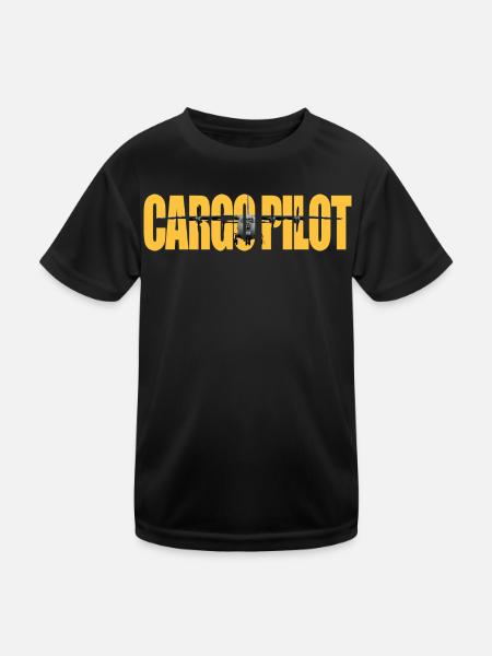 Cargo pilot An-12 - Kids Functional T-Shirt - black - Front