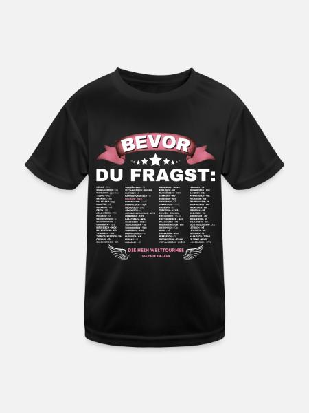 Bevor du fragst nein Spruch International Nein - Kinder Funktions-T-Shirt - Schwarz - Vorne