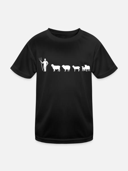 schafe ich meine follower - Kinder Funktions-T-Shirt - Schwarz - Vorne
