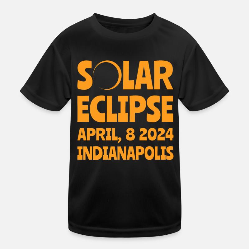 Solar Eclipse 2024 Indianapolis Indiana - Kids Functional T-Shirt - black