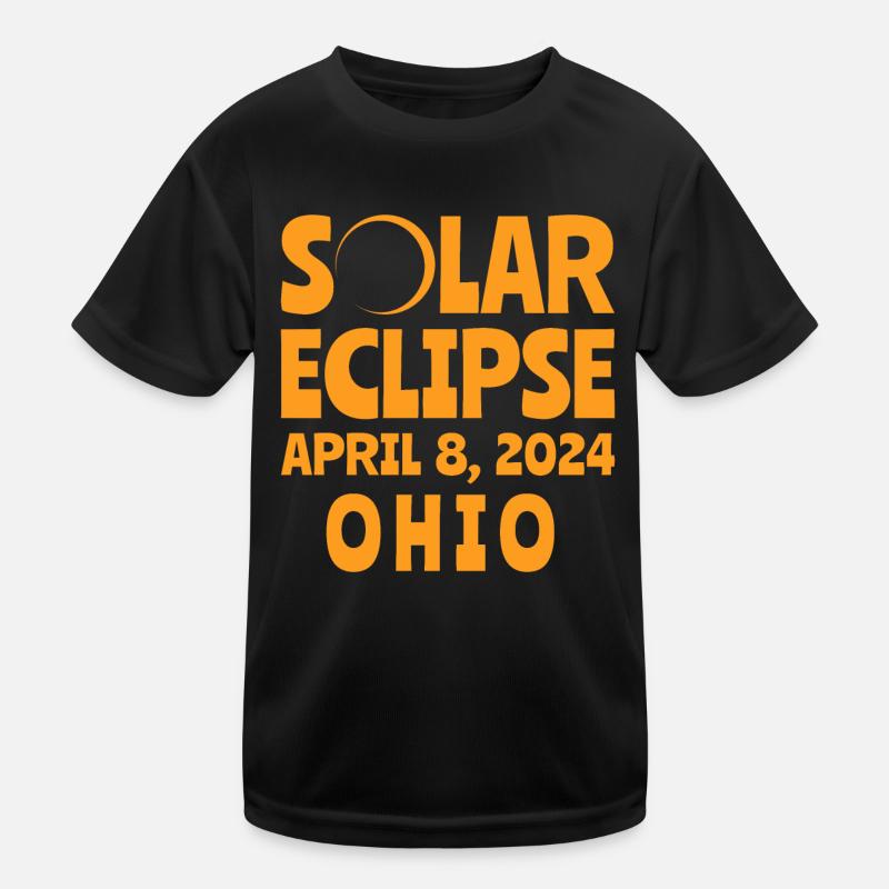 Solar Eclipse 2024 Ohio Kids Functional T-Shirt