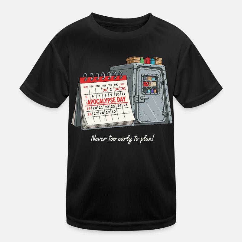 Apokalypse Day - Plan B für den Notfall - Kinder Funktions-T-Shirt - Schwarz