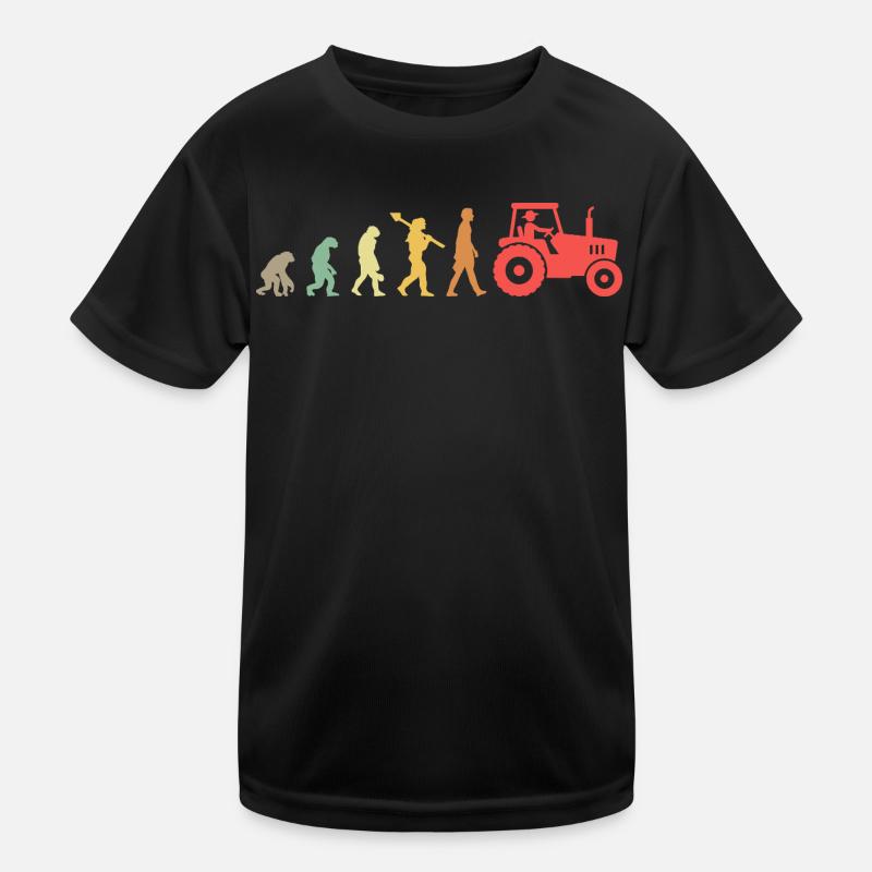 Evolution Tractor _ Farmer Kids Functional T-Shirt