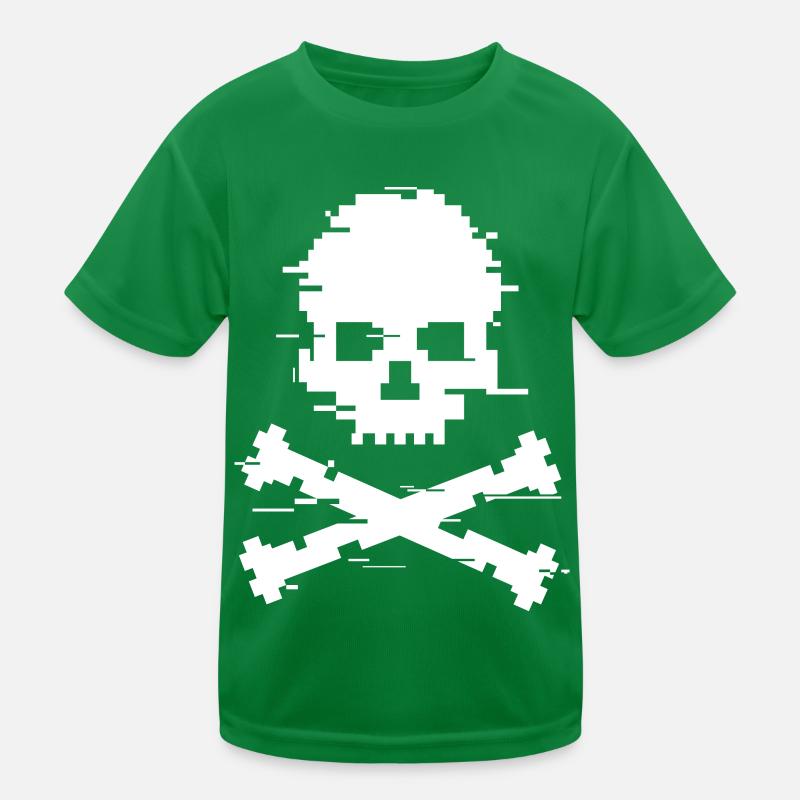 Glitch-Schädel Kinder Funktions-T-Shirt