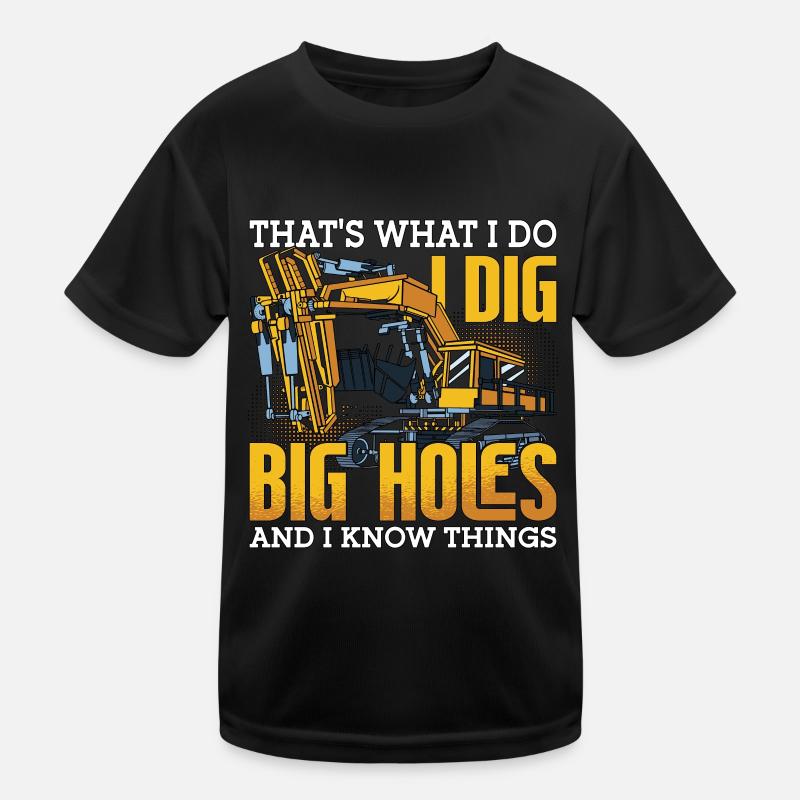 Bagger Bauarbeiter Baggern Baggerfahrer Geschenk Kinder Funktions-T-Shirt