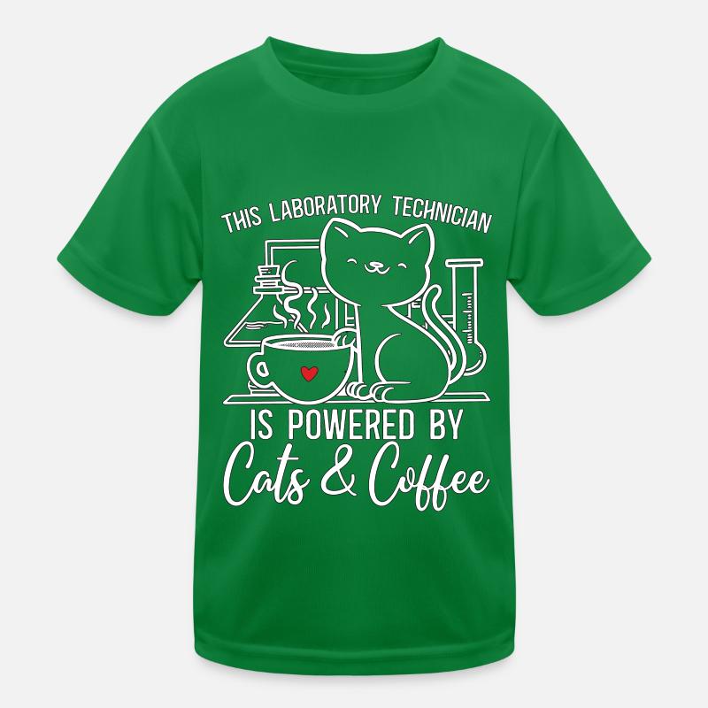 Technicien de laboratoire Cat Science Coffee Gift T-shirt sport Enfant