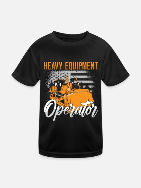 Bagger Planierraupe Bulldozer Bauarbeiter Geschenk - Kinder Funktions-T-Shirt - Schwarz - Vorne