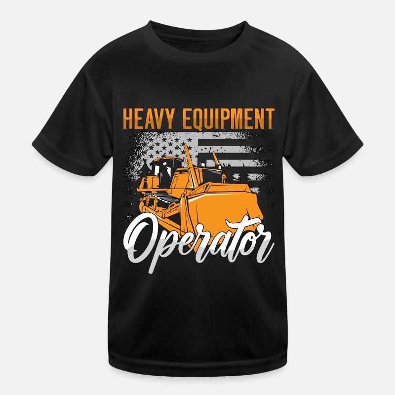 Excavatrice Bulldozer Travailleur de la construction Cadeau T-shirt sport Enfant