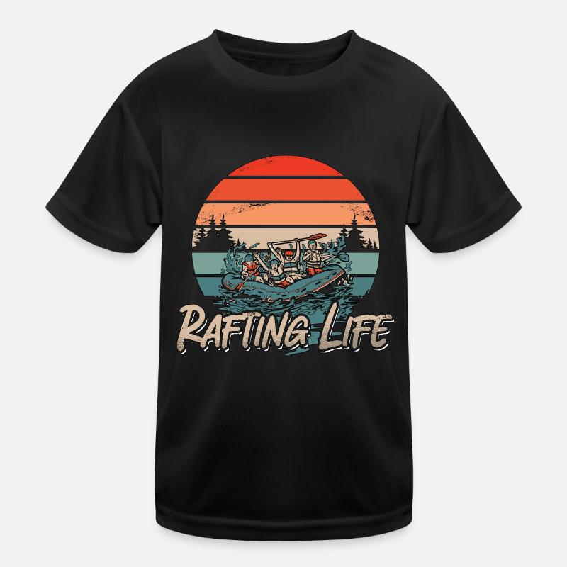 Rafting Life Retro Kayak Paddling Canoe Paddle Kids Functional T-Shirt