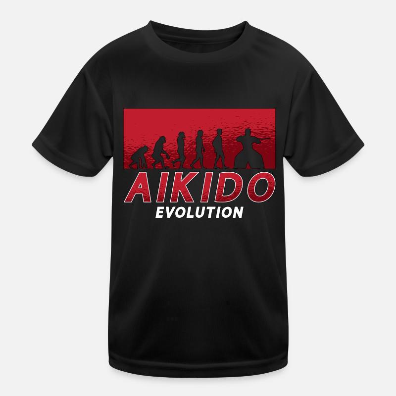 Aikido Evolution Fighter Martial Arts Judo Samurai Kids Functional T-Shirt