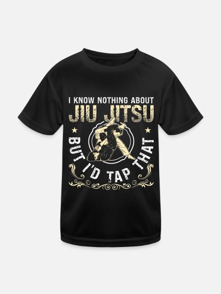 Jiu Jitsu I Know Nothing Combat Fighting Fighter - Kinder Funktions-T-Shirt - Schwarz - Vorne