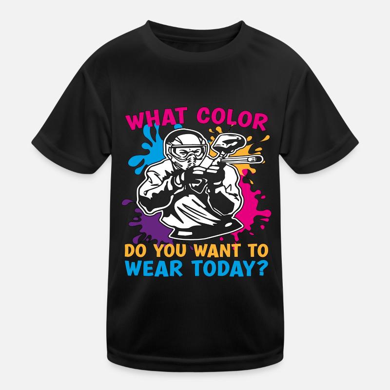 Paintball De quelle couleur tirez-vous Paintball Player T-shirt sport Enfant