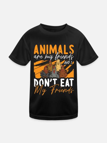 Animal Welfare Animals Are My Friends Adopt Foster - Kinder Funktions-T-Shirt - Schwarz - Vorne