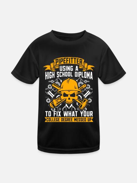 Tuyauteur utilisant un contremaître d’école secondaire Tuyauteur - T-shirt sport Enfant - noir - Devant