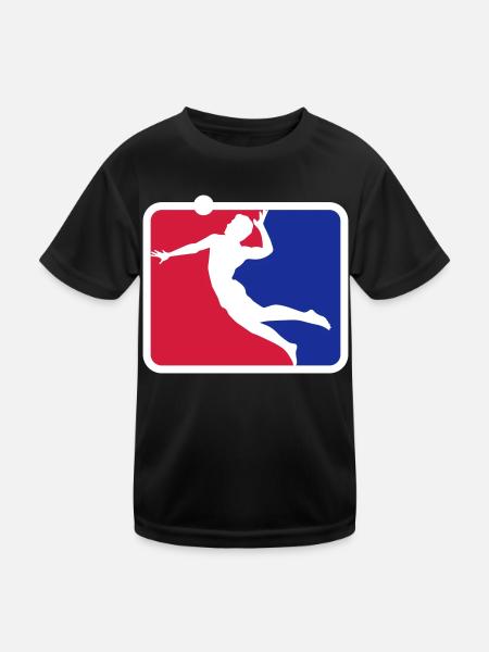 Volleyball Beachvolleyball | Farben änderbar - Kinder Funktions-T-Shirt - Schwarz - Vorne