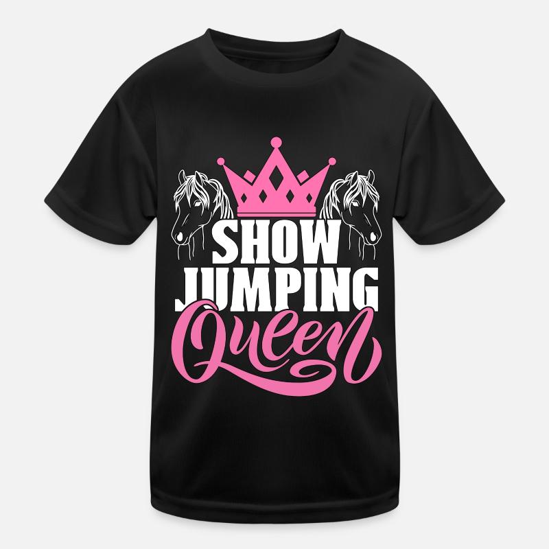 Show Jumping Queen Équitation Cavalier de concours équestre T-shirt sport Enfant