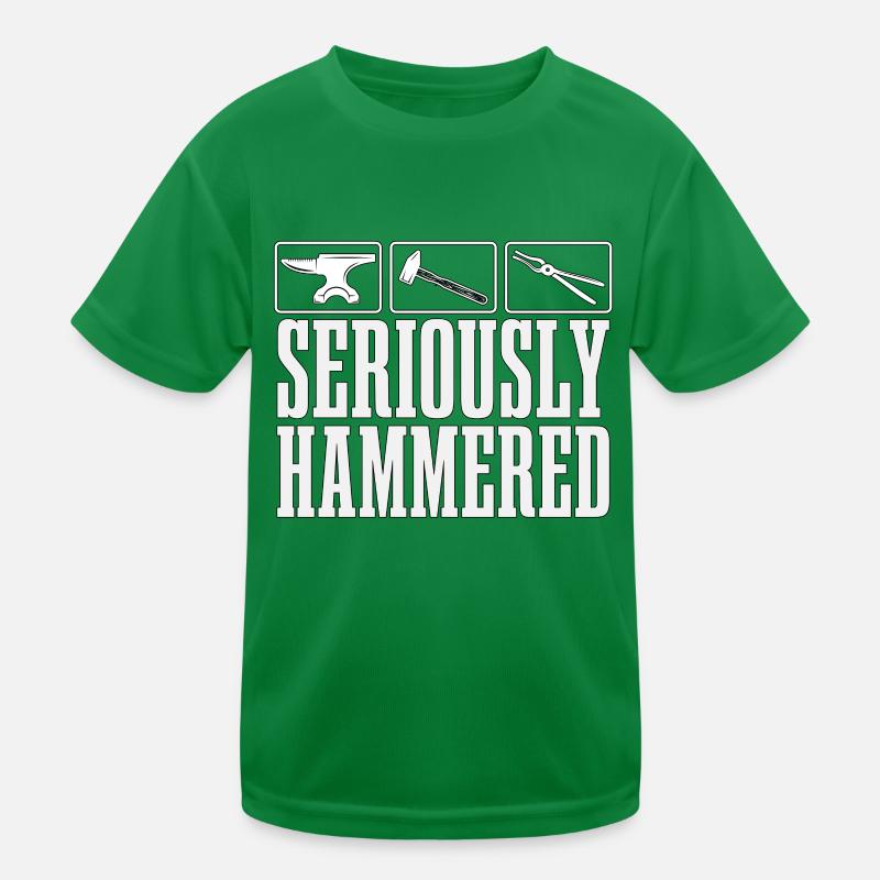 Forging Seriously Hammered Iron Worker Blacksmiths Kinder Funktions-T-Shirt