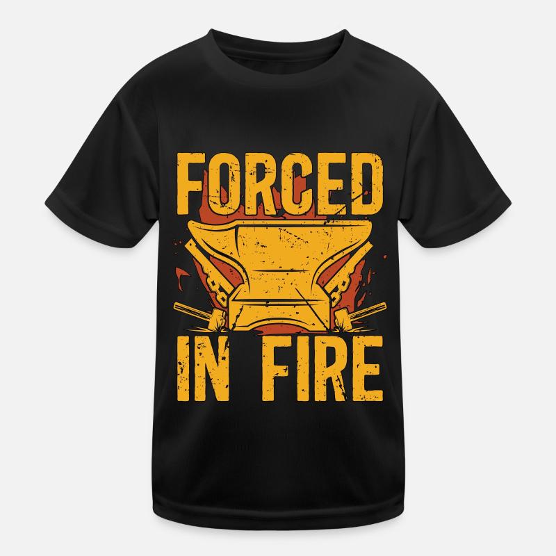 Forging Forced In Fire Farrier Anvils Blacksmiths Kinder Funktions-T-Shirt