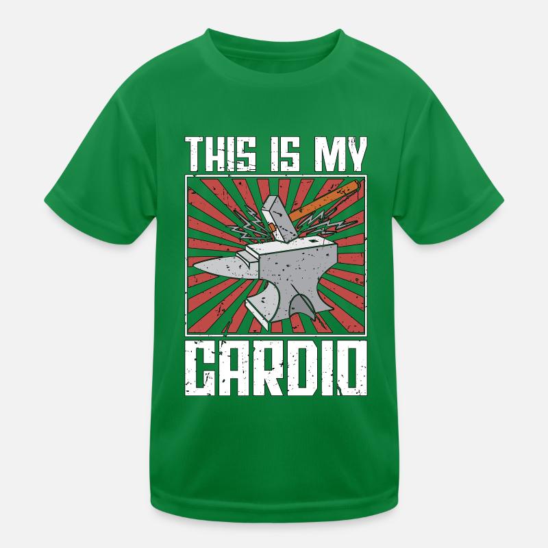 Forging This Is My Cardio Metalworker Blacksmiths Kinder Funktions-T-Shirt