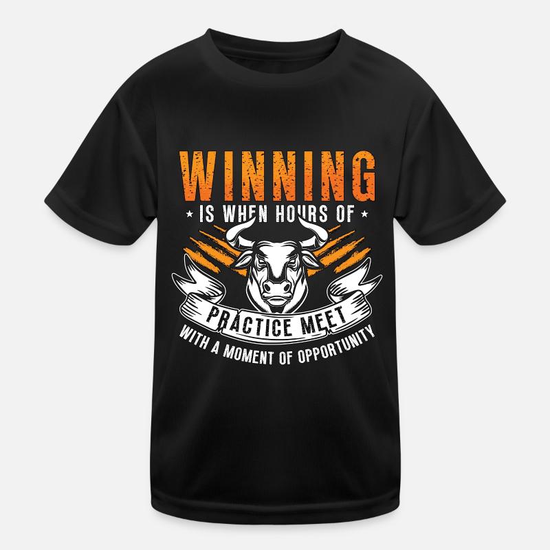 La victoire de la lutte de bouvillon, c’est quand les heures de roping d’équipe T-shirt sport Enfant