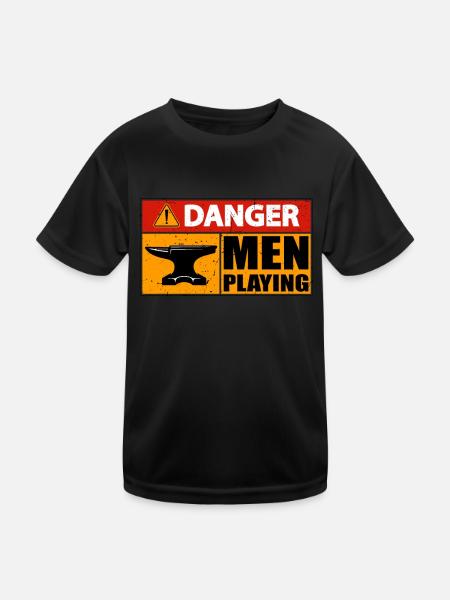 Forger des hommes dangereux jouant aux forgerons métallurgistes - T-shirt sport Enfant - noir - Devant