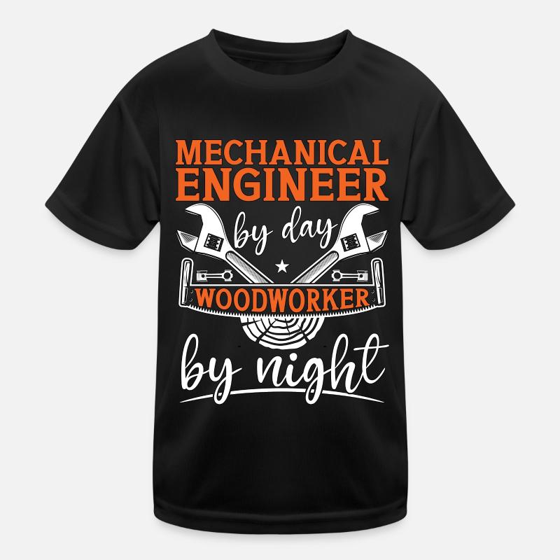 Mechanical Engineer By Day Woodworker Car Mechanic Kinder Funktions-T-Shirt