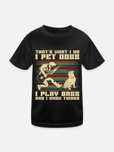 Bass Guitar That's What I Do Retro Guitar Player - Kinder Funktions-T-Shirt - Schwarz - Vorne