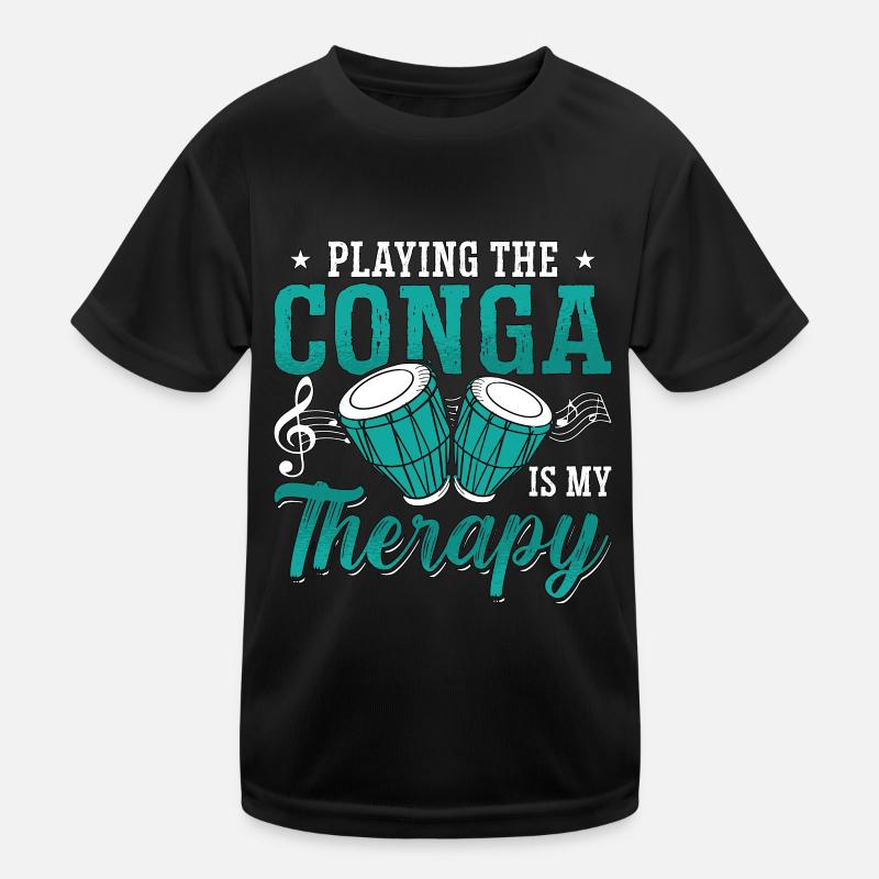 Conga Playing The Conga Is My Therapy Percussion Kinder Funktions-T-Shirt