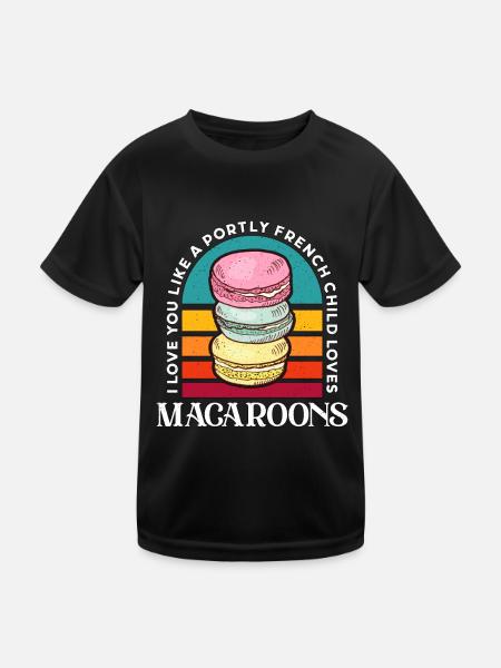 Macaron Je t’aime comme une boulangerie française Macaron - T-shirt sport Enfant - noir - Devant