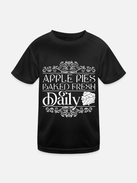 Apple Pies Baked Fresh Daily Apple Fruit Baking - Kids Functional T-Shirt - black - Front