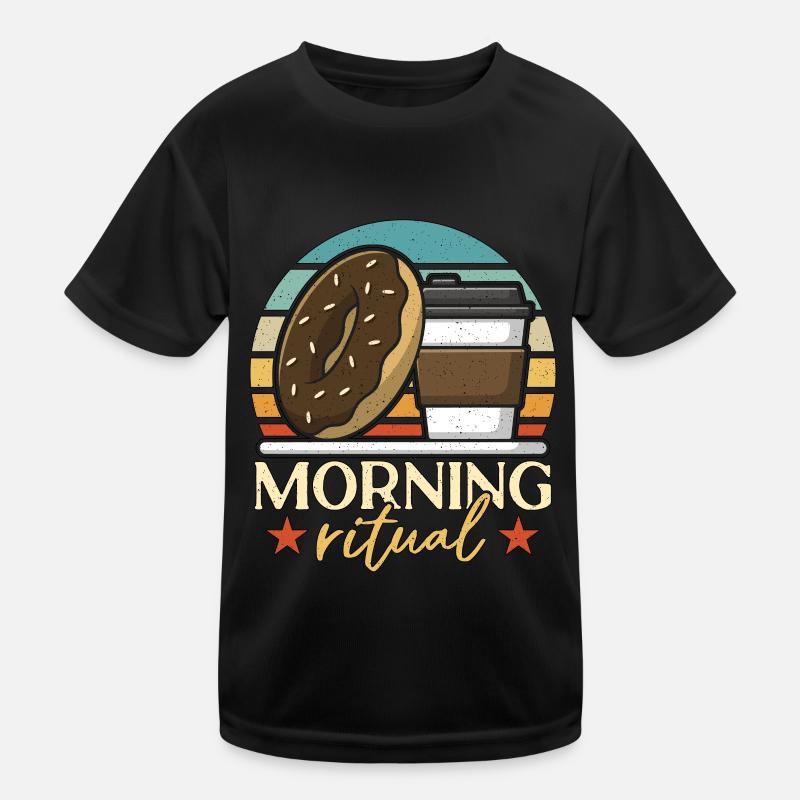 Coffee & Doughnuts Morning Ritual Coffee Doughnut Kids Functional T-Shirt