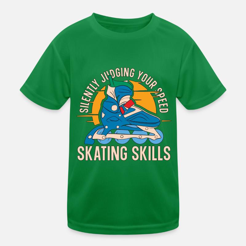 Speed Skating Silently Judging Your Short Track Kinder Funktions-T-Shirt