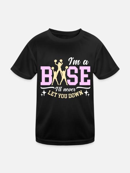 Cheerleading I'm Base I'll Never Let You Gymnastic - Kinder Funktions-T-Shirt - Schwarz - Vorne