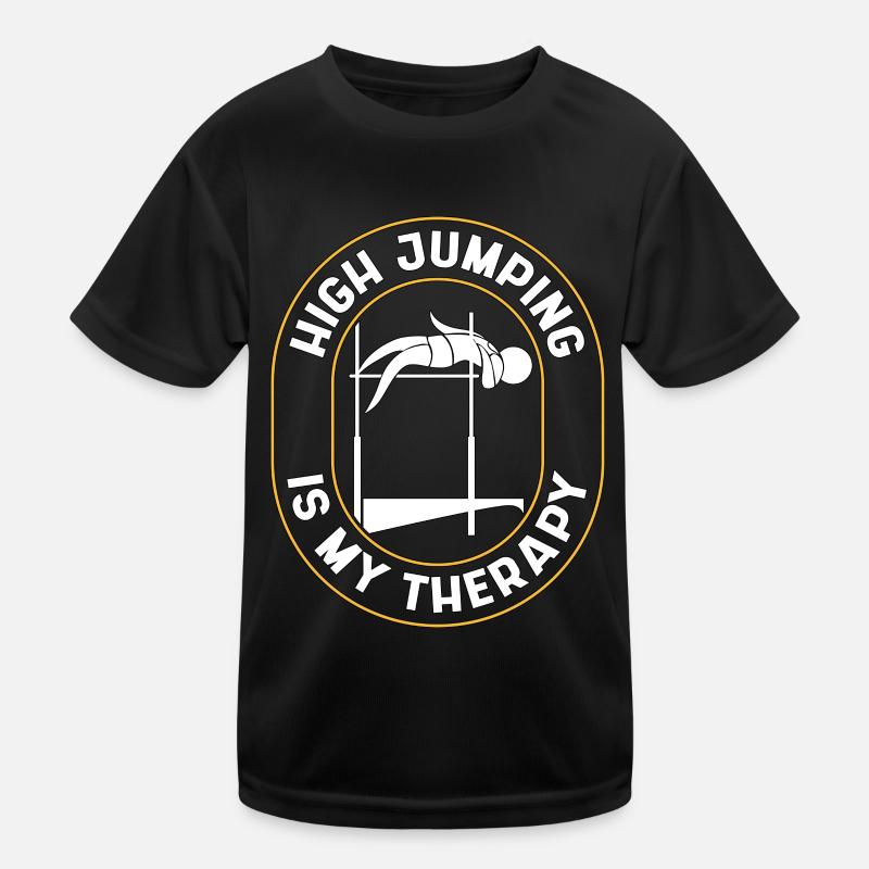 High Jump Is My Therapy Athletics Running Jumping Kids Functional T-Shirt