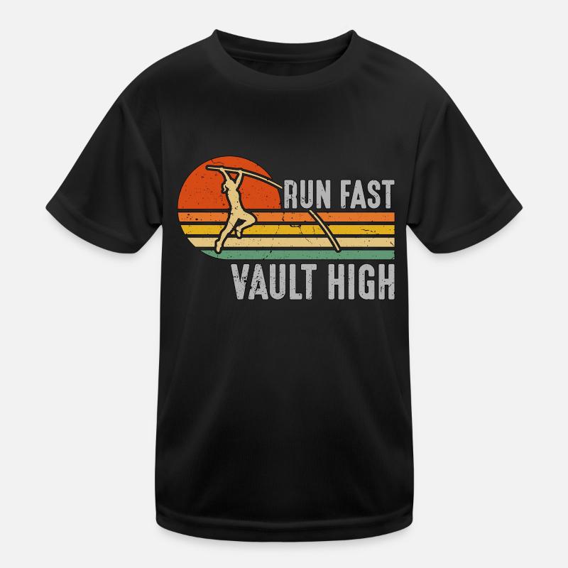 Pole Vault Run Fast Vault High Athletics Jump Pole Kinder Funktions-T-Shirt