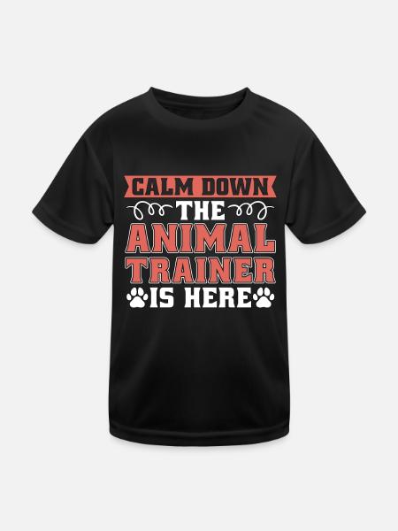 Animal Trainer Calm Down The Animal Zookeeper - T-shirt sport Enfant - noir - Devant