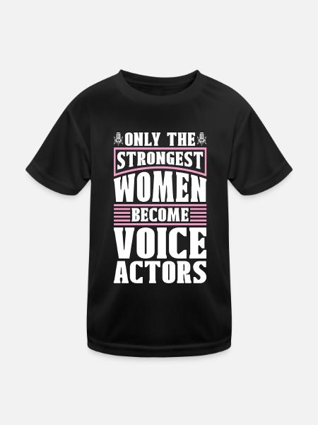 Voice Actor Only The Strongest Women Voice Art - Kinder Funktions-T-Shirt - Schwarz - Vorne