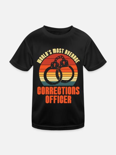 Corrections Officer World's Most Average Officer - Kinder Funktions-T-Shirt - Schwarz - Vorne