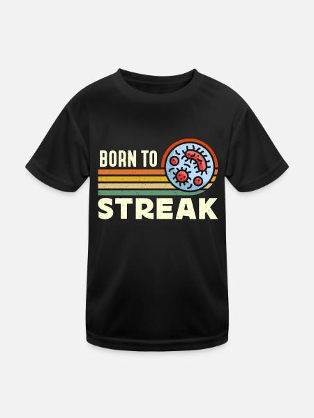 Microbiologist Born To Streak Retro Laboratory - Kids Functional T-Shirt - black - Front