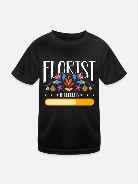 Florist In Progress Gardening Flower Shop Florists - Kinder Funktions-T-Shirt - Schwarz - Vorne
