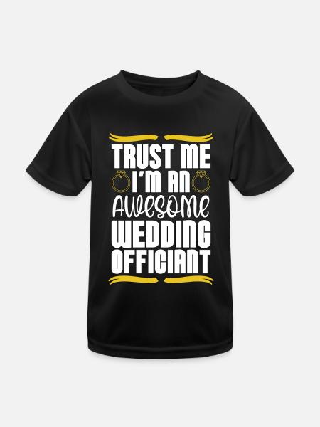 Officiant Trust Me I'm An Awesome Wedding Minister - Kids Functional T-Shirt - black - Front