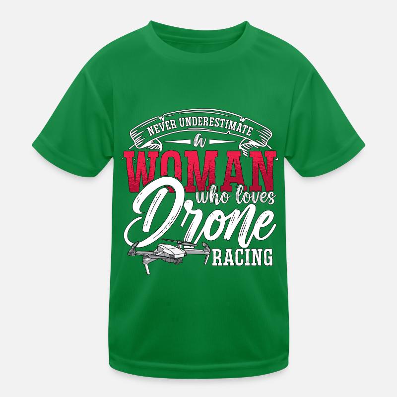 Drone Racing Never Underestimate Race Drone Racer Kids Functional T-Shirt
