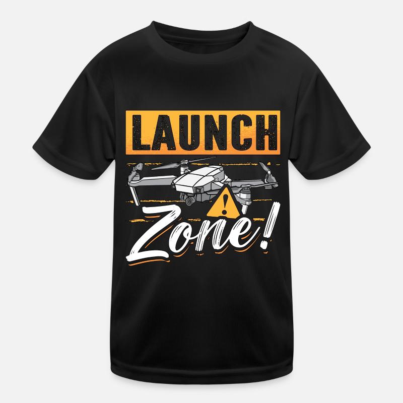 Drone Racing Zone de lancement Machine de course de drones - T-shirt sport Enfant - noir