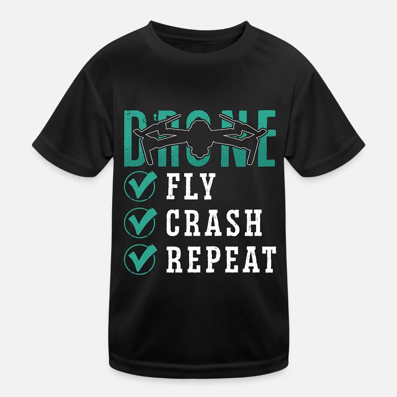 Drone Racing Fly Crash Répéter Fpv Race Quadcopter T-shirt sport Enfant