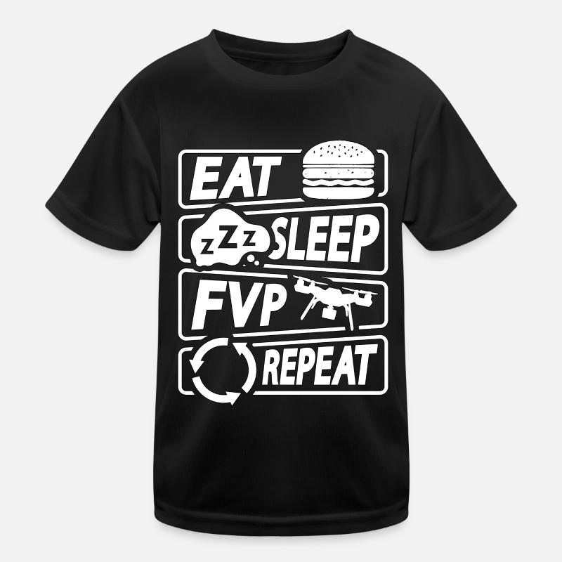 Drone Racing Eat Sleep Fpv Repeat Race Multicopter T-shirt sport Enfant